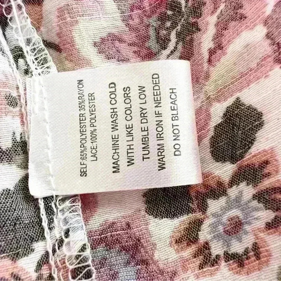 Indigo Rose L Floral Print Open Front Kimono Cardigan Coverup Shirt Crochet Boho - Picture 5 of 5